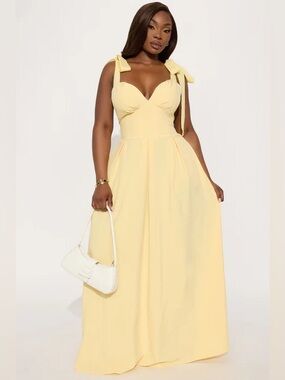 Fashion Nova Yellow Maxi Dress